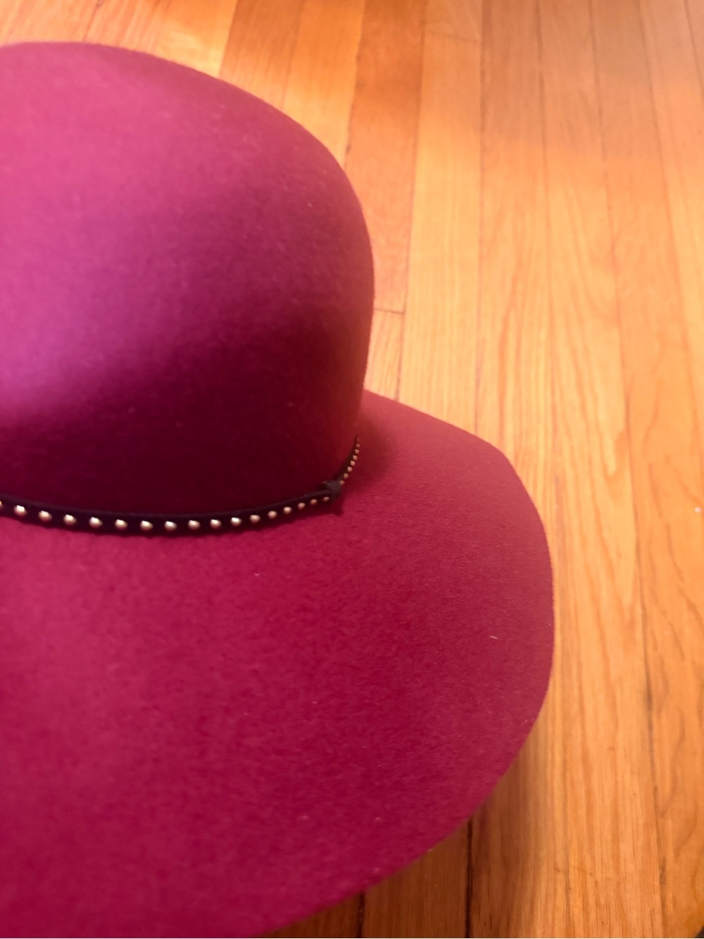 Classic Women’s Wide Brim 100% Wool Floppy Hat by C in Wine - Picture 10 of 10